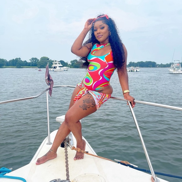 Emilio Pucci Orange and Pink One Piece Swimsuit - Picture 4 of 4